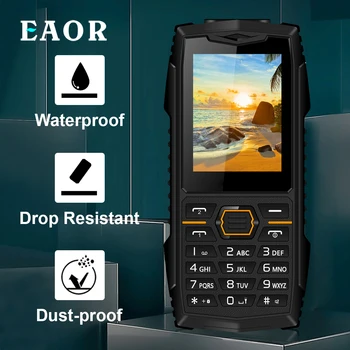 EAOR 2G GSM Masszív Mobiltelefon Kültéri Vízálló Anti-esik Bár, Telefon nyomógombot a Telefon 2000mAh 2.4