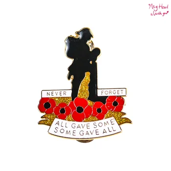 Brit Katona Poppy Virág Bázis Zománc Bross Piros Virág Csat Csapok Ruha Táska Kiegészítők Hadsereg Harcos Emlékmű Barátom Ajándék