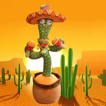 Tánc Kaktusz Elektron Plüss Játék Puha Plüss Baba Babák Kaktusz, Hogy Tudok Énekelni, Táncolni Hang Interaktív Vérzett Stark Játék A Gyerek