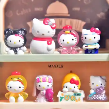 Bandai Anime Ábra Akciófigura Anime Hllo Kitty Aranyos Rajzfilm Mini Baba Dekoráció Játék Mini Baba Ajándék Gyermek Játékok