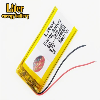 3.7 V-os lítium-polimer akkumulátor 302248 MP3 MP4 Bluetooth DIY játékok 280MAH