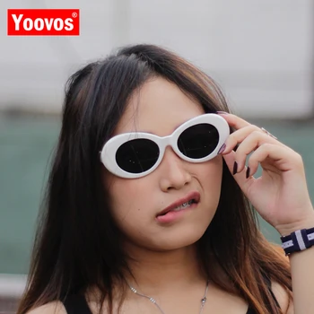 Yoovos 2021 Klasszikus Vintage Napszemüveg Nők Ovális Márka, Design Szemüveget Street Beat Szemüveget A Férfiak Vezetői Oculos De Sol