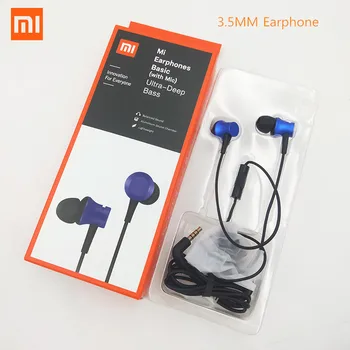 Xiaomi Mi Fülhallgató In-ear 3,5 mm-es Jack Dugattyús Headset kihangosító Mikrofon Sport Fülhallgató Samsung Iphone xiaomi vivo Okostelefon