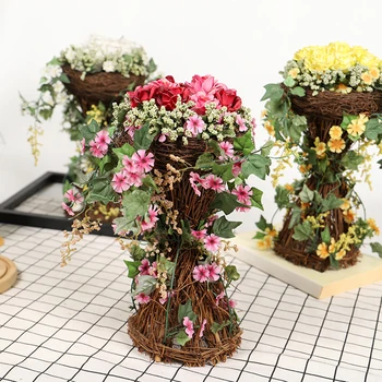 Nagy Virág Dekoráció Rattan Váza Konyha Cserepes Asztal Dekoráció Kiegészítők