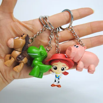 Disney Film, a Toy Story 3 Keychains Woody Buzz Lightyear PVC Figura Kulcstartó Jessie Woody Kulcstartó Játékok Ajándék