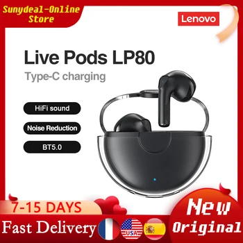 Lenovo LP80 TWS Touch Control Bluetooth-Kompatibilis Vezeték nélküli Fülhallgató Sport Vízálló Fülhallgató Alacsony Késleltetésű Játék Zenét Fülhallgató