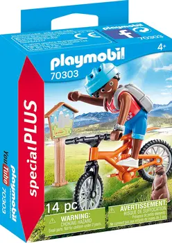 PLAYMOBIL®70303 hegyi kerékpáros, eredeti, kattintások, ajándék, gyermek, lány, játék, üzlet, hatósági engedély, famobil ábra