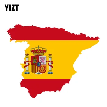 YJZT 14.3 CM*11,5 CM Spanyolország Térkép Autó Matrica, Matrica Bukósisakot Ablak Kiegészítők 6-0881