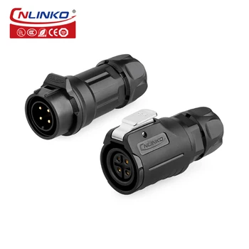 CNLINKO PBT Műanyag LED Világítás 220V HÁLÓZATI IP67 Vízálló Drót Drót Inline Csatlakozó M16 4 Pin-Elektromos Csatlakozók