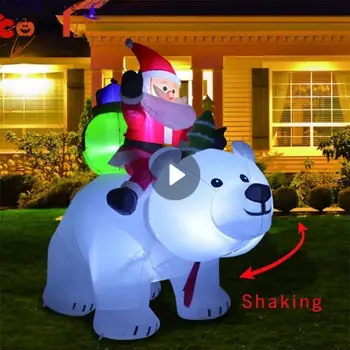 1.7 m Karácsonyi Felfújható Modell Mikulás Lovas jegesmedve Felfújható Rázta Fejét Baba Szabadtéri Udvaron Karácsonyi Díszek