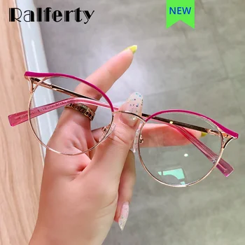 Ralferty Magas Minőségű Macska Szemüveg Keretek Nők Optikai Szemüveg Luxus 0 Dioptria Bluecut, Csúszásmentes Lila Szemüveg Keretek