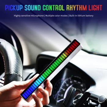 Autó LED Szalag Hang-aktivált Ritmus Lámpa RGB Audio Spektrum DJ Kijelző Ritmus Színes Jel USB Energia-Megtakarítás Környezeti Lámpa