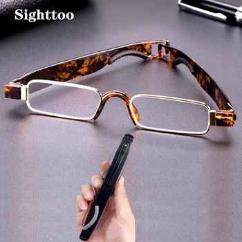 Sighttoo 360 fokban elforgatható Hordozható Olvasó Szemüveg A Nők Tr90 Anti-kék Fény Összecsukható Szemüveg Pocket Reader Összecsukható Férfiak