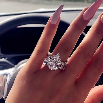 Nemes Gyűrűk Női Luxus AAA Cirkon Kristály Hercegnő Menyasszony Eljegyzés, Esküvő, házassági Évfordulóján Valentin S Napi Ajándék Ékszer
