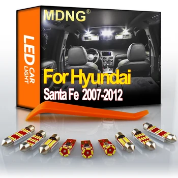 MDNG 13Pcs Autó Led-es Belső Térkép Olvasás Csomagtartóban Kupola Rendszámtábla Lámpa Készlet Hyundai Santa Fe 2007 2008 2009 2010 2011 2012