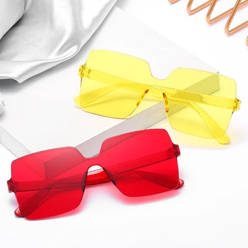 Egy-darab keret nélküli Napszemüveg, Női Divat Nagykereskedelmi Színes napszemüvegek Cukorka színű Szemüveg